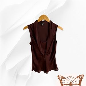 Willi Smith Burgundy Silk Top Size Medium